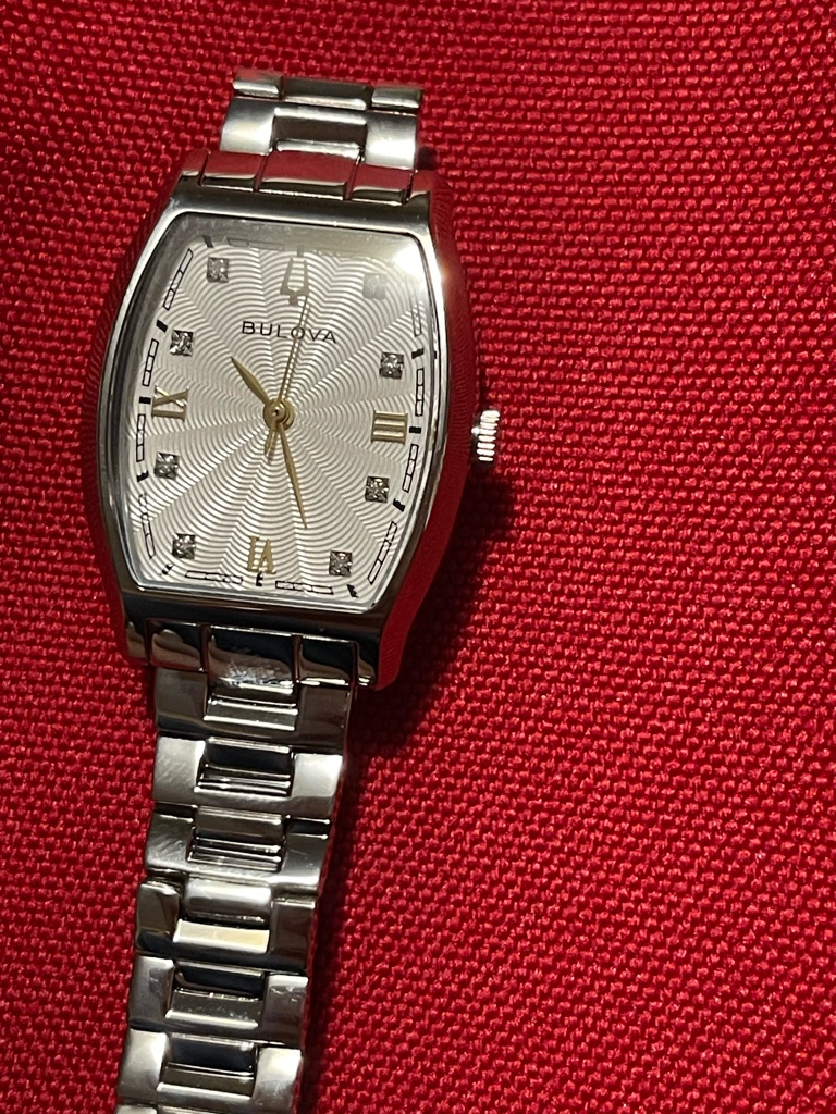 Bulova Silver Watch With Gold Accents